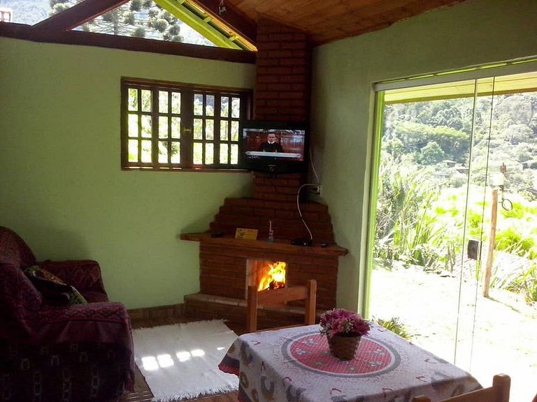 chale aconchegante vista pro bau